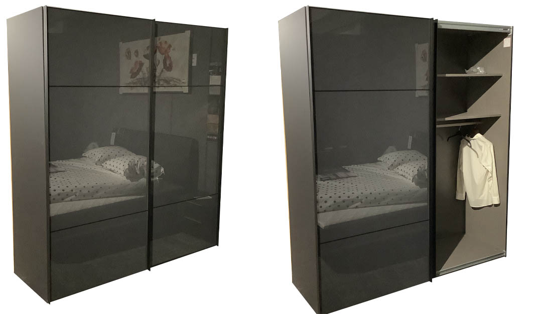 armoire marcato verre basalte 2 mètres
